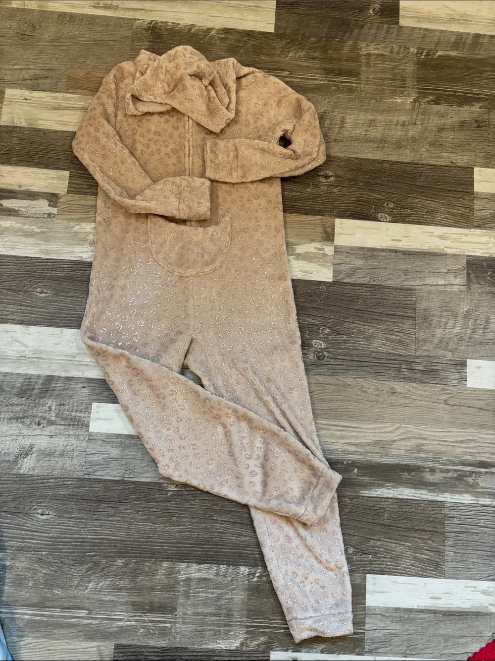 Justice Sparkle Plush Hooded pajamas One-Piece